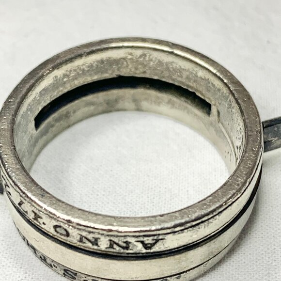 Rare 1721 Silver Perpetual Calendar Ring Dated ANNO 1721 Unique Antique Jewelry - Picture 8 of 11